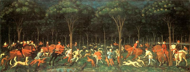 UCCELLO, Paolo The Hunt in the Forest aer